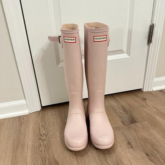 HUNTER Original Tall Rain Boot in Light Natural Size US 8 - Picture 4 of 9